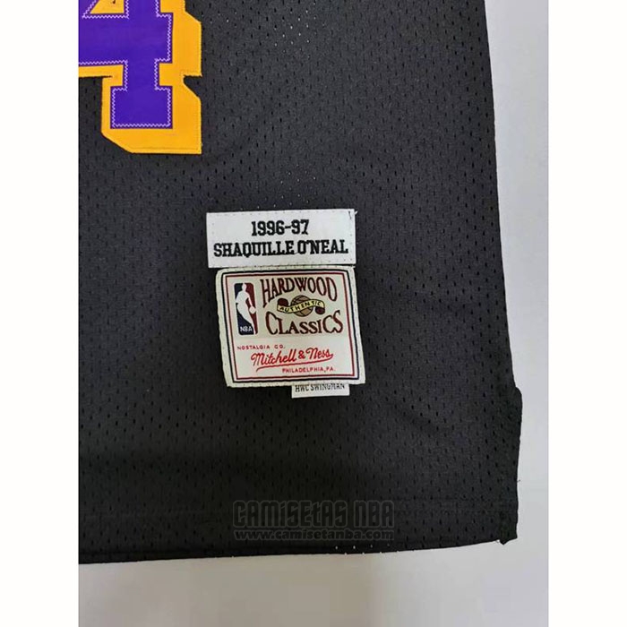 Camiseta Los Angeles Lakers Shaquille O'neal #34 Mitchell & Ness 1996-97 Negro